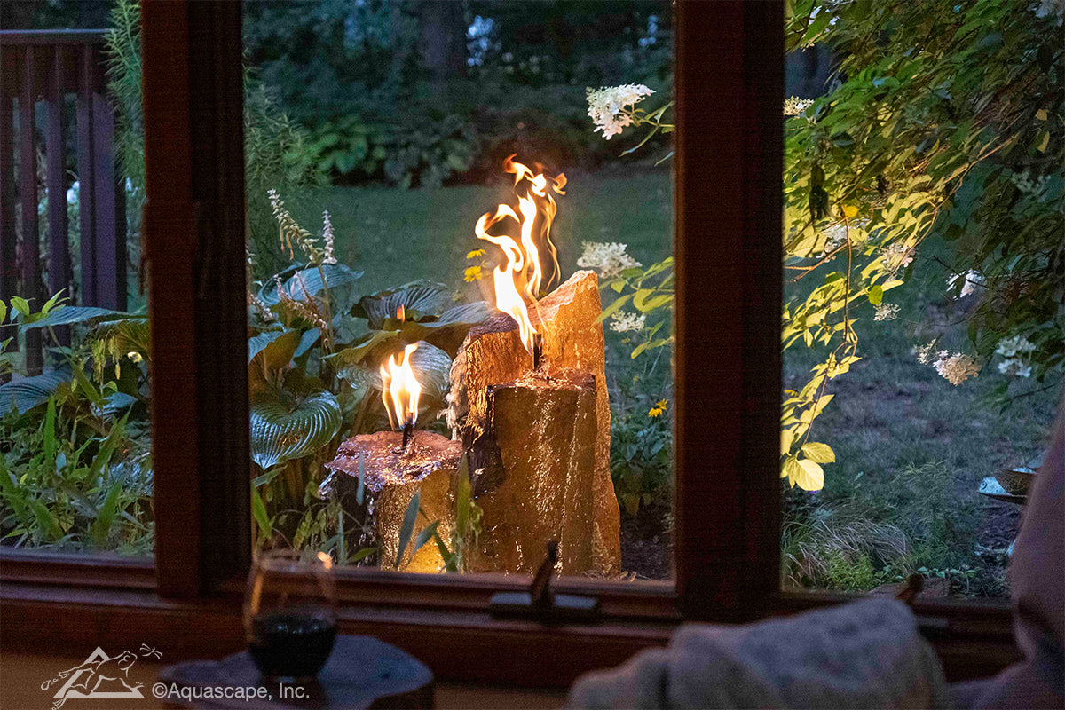 Fire and Water Basalt Column Torches