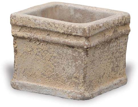 Antique Terracotta Rim Square Planter Small - 4¼"H x 5"W